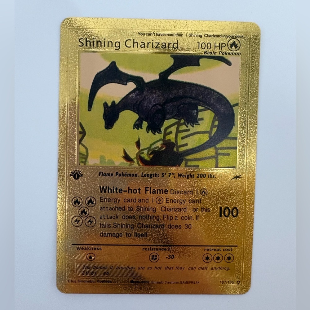 Charizard Gold Fan Art Cards 4: Charizard V, Shining Charizard, Evolution HP 450 - Picture 4 of 7